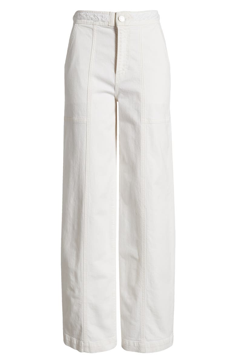 FRAME Braided Waistband Wide Leg Jeans, Alternate, color, 