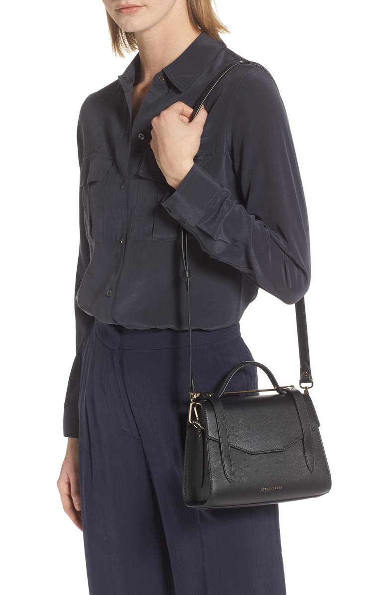 Strathberry Mini Allegro Calfskin Leather Tote, Alternate, color,