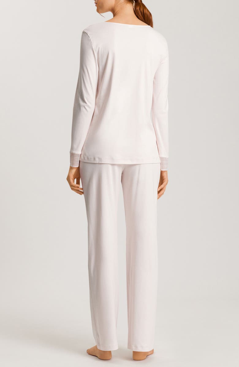 Hanro Sophie Lace Trim Mercerized Cotton Pajamas, Alternate, color, 