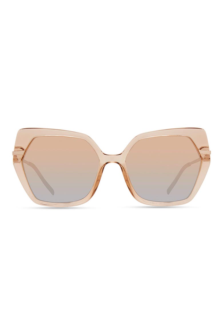 Indra 56mm Butterfly Sunglasses, Main, color, LIGHT CAMEL
