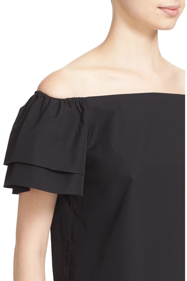 'Loryn' Off the Shoulder Cotton Blouse, Alternate, color, BLACK