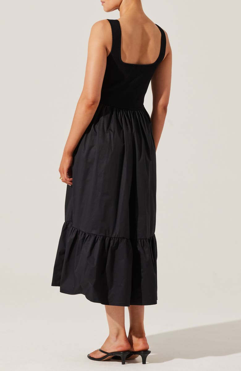 ASTR the Label Mixed Media Fit & Flare Dress, Alternate, color, 