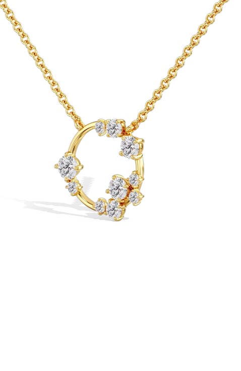 Starlight Open Circle Pendant Lab Diamond Necklace in 14K