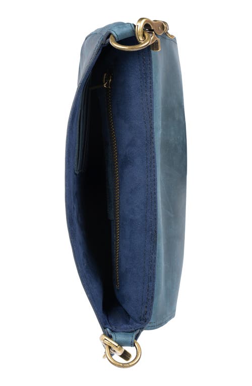 Jeffrey Campbell Side-quest Leather Crossbody Bag In Dark Blue Bronze
