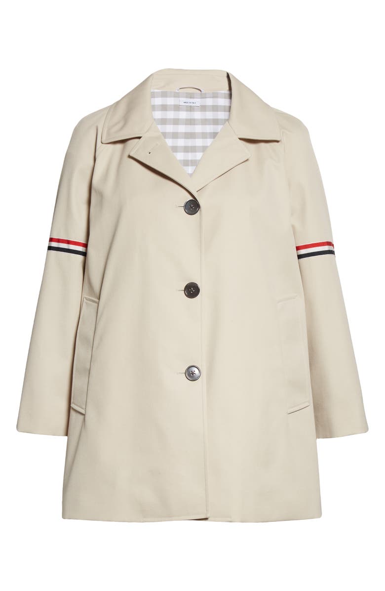 Thom Browne Armband Waterproof Twill Crop Car Coat, Alternate, color, Khaki