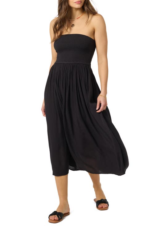 Piper Smocked Strapless Midi Dress