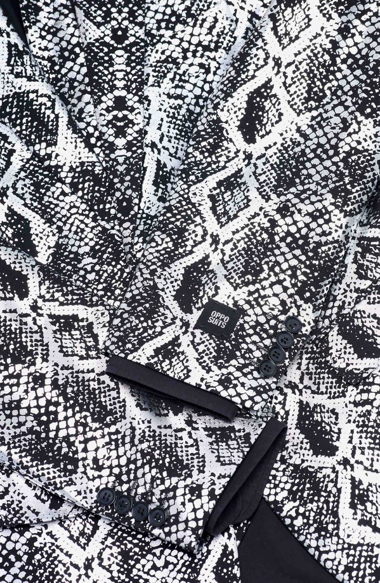 OppoSuits Silver Snake Slim Fit Two-Piece Suit & Tie Set, Alternate, color, Silver