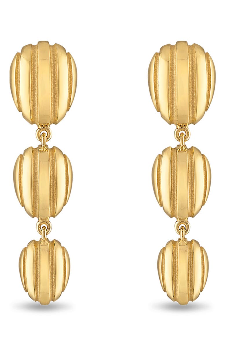 Pamela Zamore Eos Triple Egg Drop Earrings, Alternate, color, Gold
