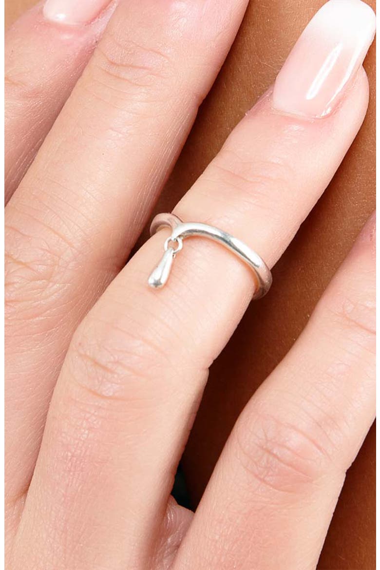 Midi Ring with Drip, Alternate, color, Sterling Silver