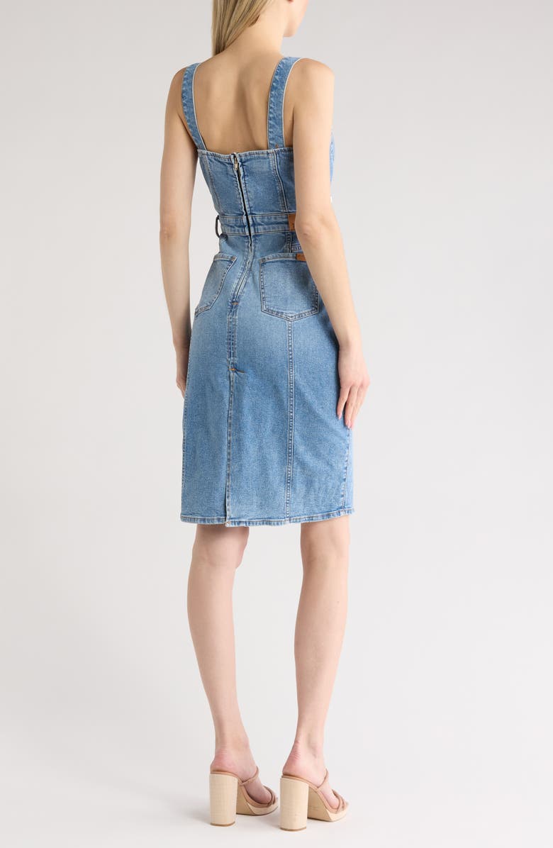 7 For All Mankind The Seamed Denim Midi Dress, Alternate, color, Oasis