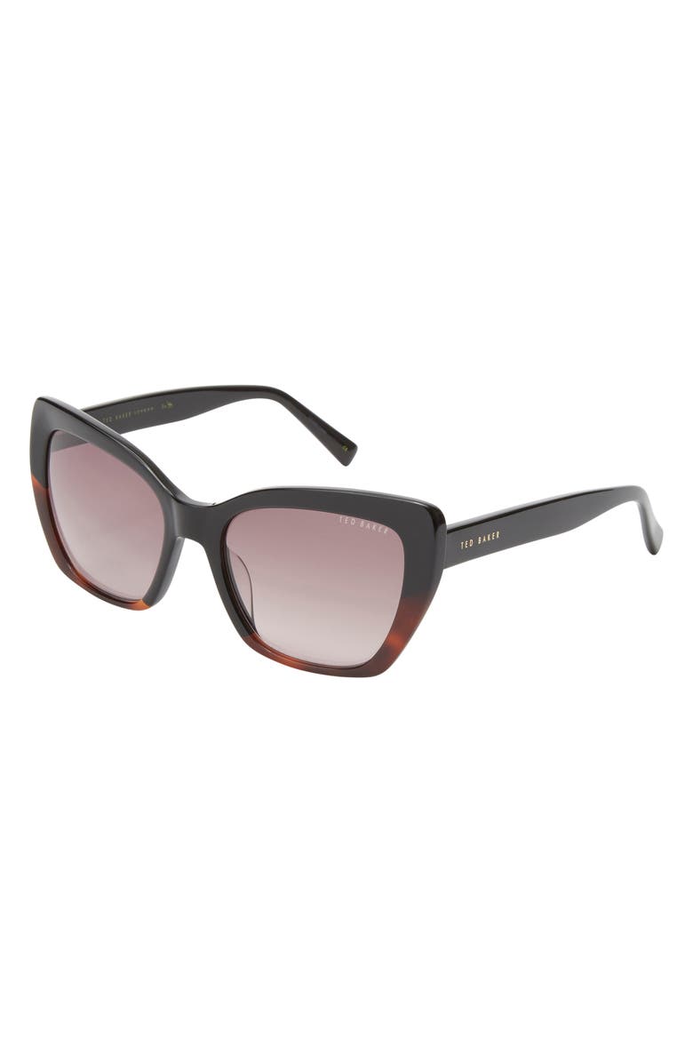 Ted Baker London 55mm Cat Eye Sunglasses, Alternate, color, Black