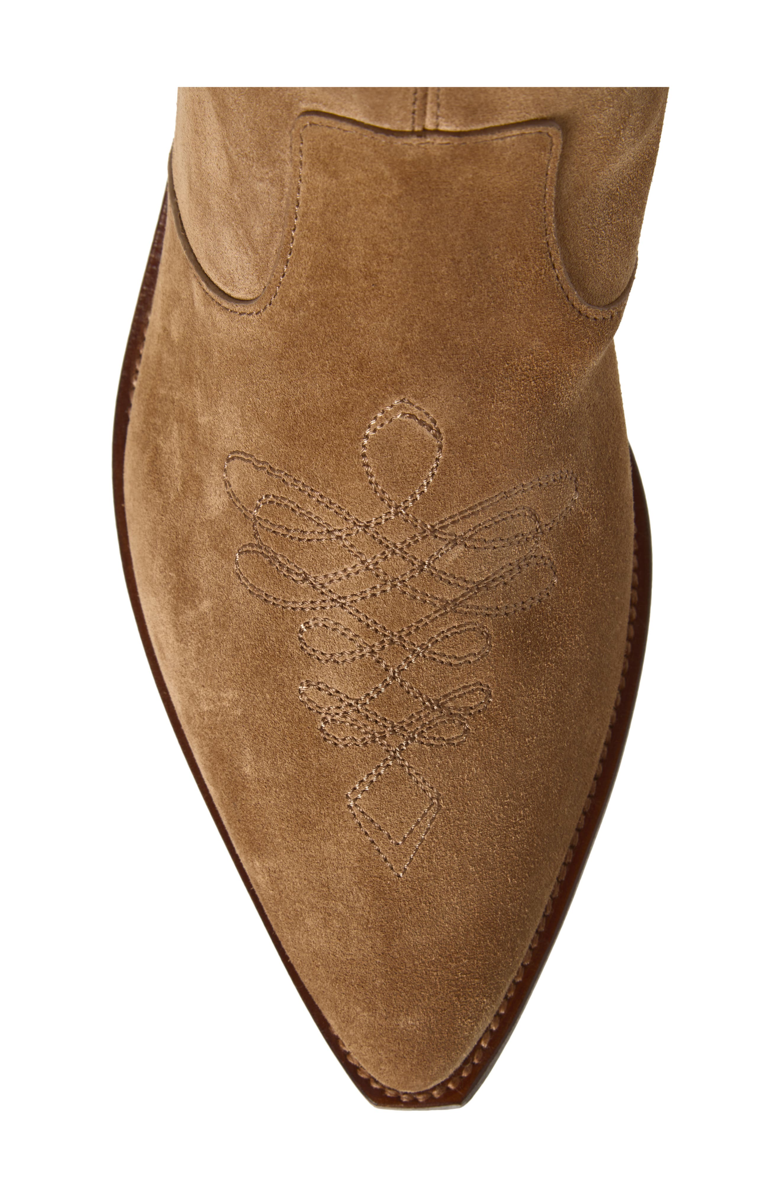 Ryder Pointed Toe Suede Western Boot, Alternate, color, COGNAC