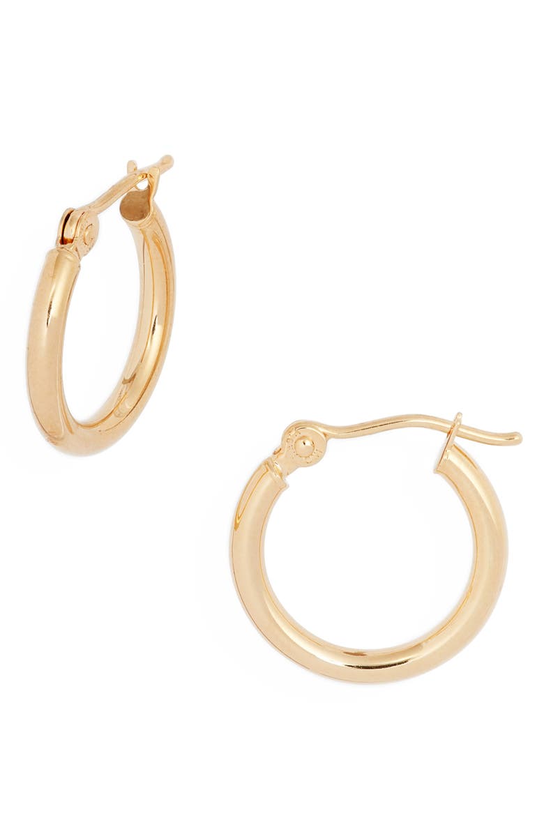 Poppy Finch 14K Gold Huggie Hoop Earrings, Main, color,