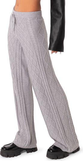 EDIKTED Kasey Cable Knit Cotton Pants | Nordstrom