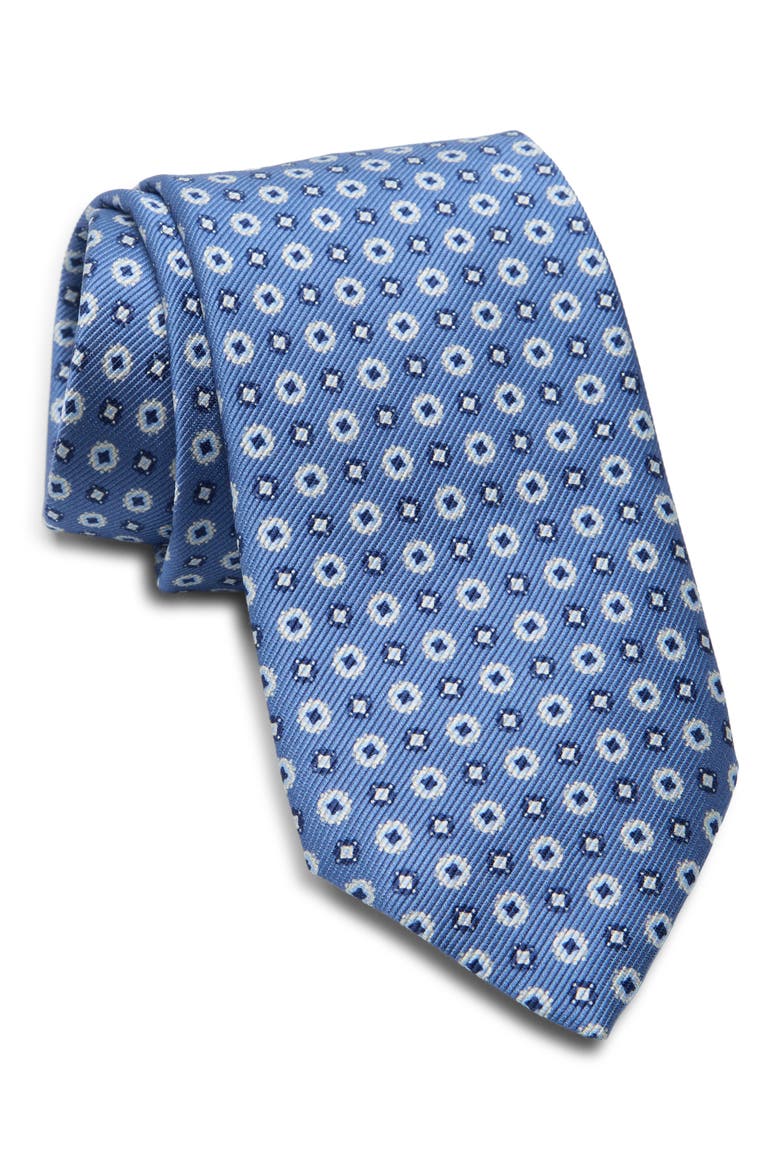Neat Silk Tie, Main, color, BLUE