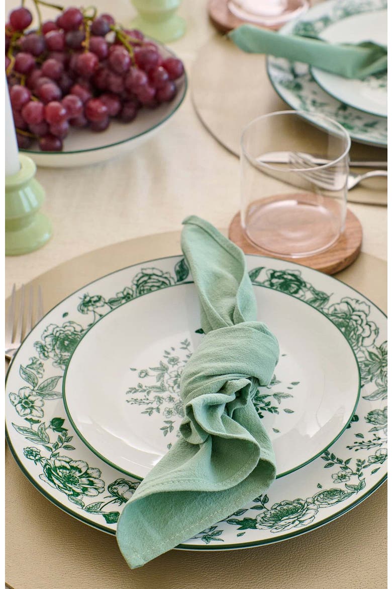 Esme Porcelain 16-Piece Dinnerware Set, Alternate, color, Green