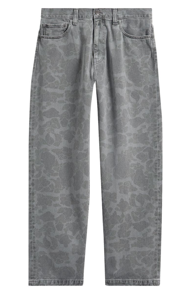 Carhartt Work In Progress Duck Landon Camo Loose Tapered Organic Cotton Jeans, Alternate, color, Camo Duck Black