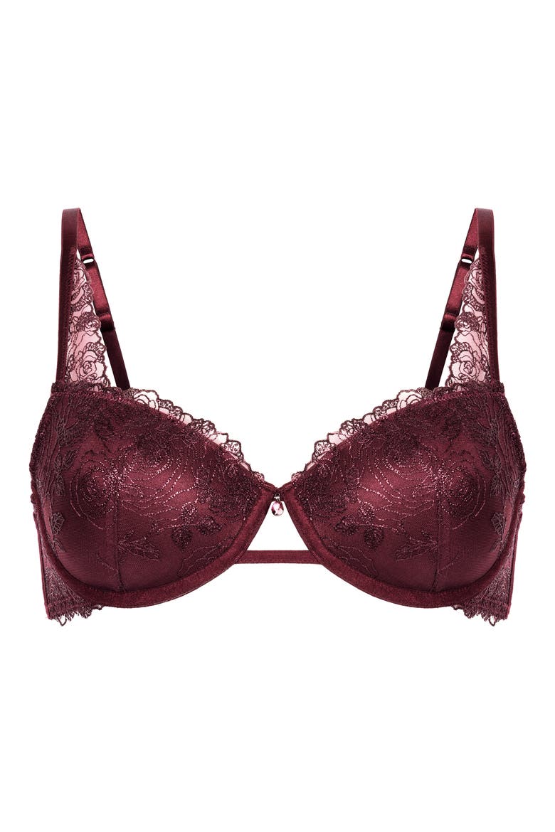 Hollie Embroidered Underwire Bra, Alternate, color, FIG