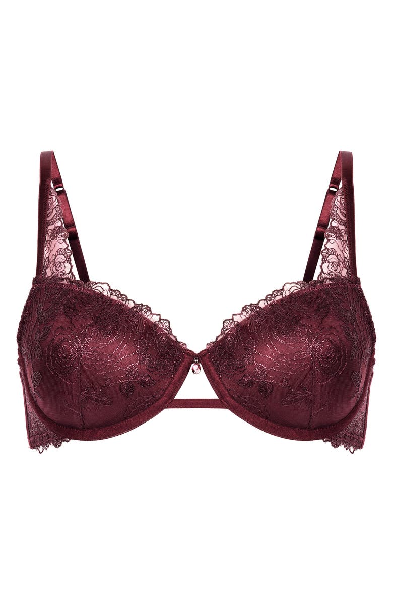 Hunkemöller Hollie Embroidered Underwire Bra, Alternate, color, Fig