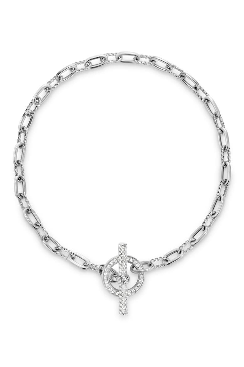 DY Madison® Toggle Chain Bracelet in Sterling Silver with Diamonds, Alternate, color, STERLING SILVER