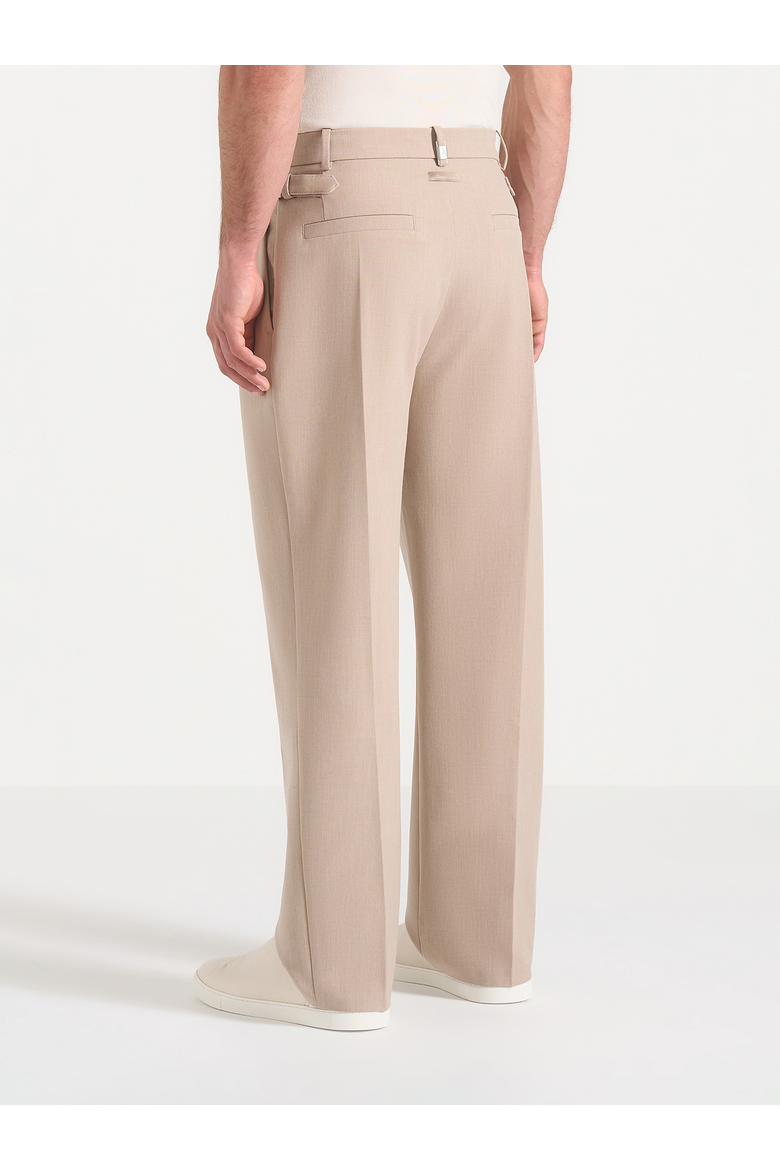 Pierre Relaxed Fit Pleated Tailored Trousers, Alternate, color, Taupe