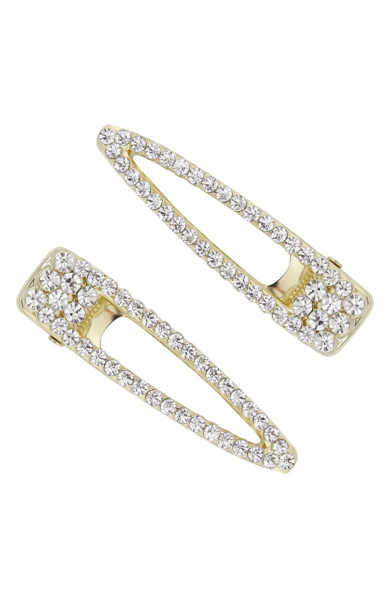 Ettika 2-Pack Crystal Hair Clips, Main, color, 
