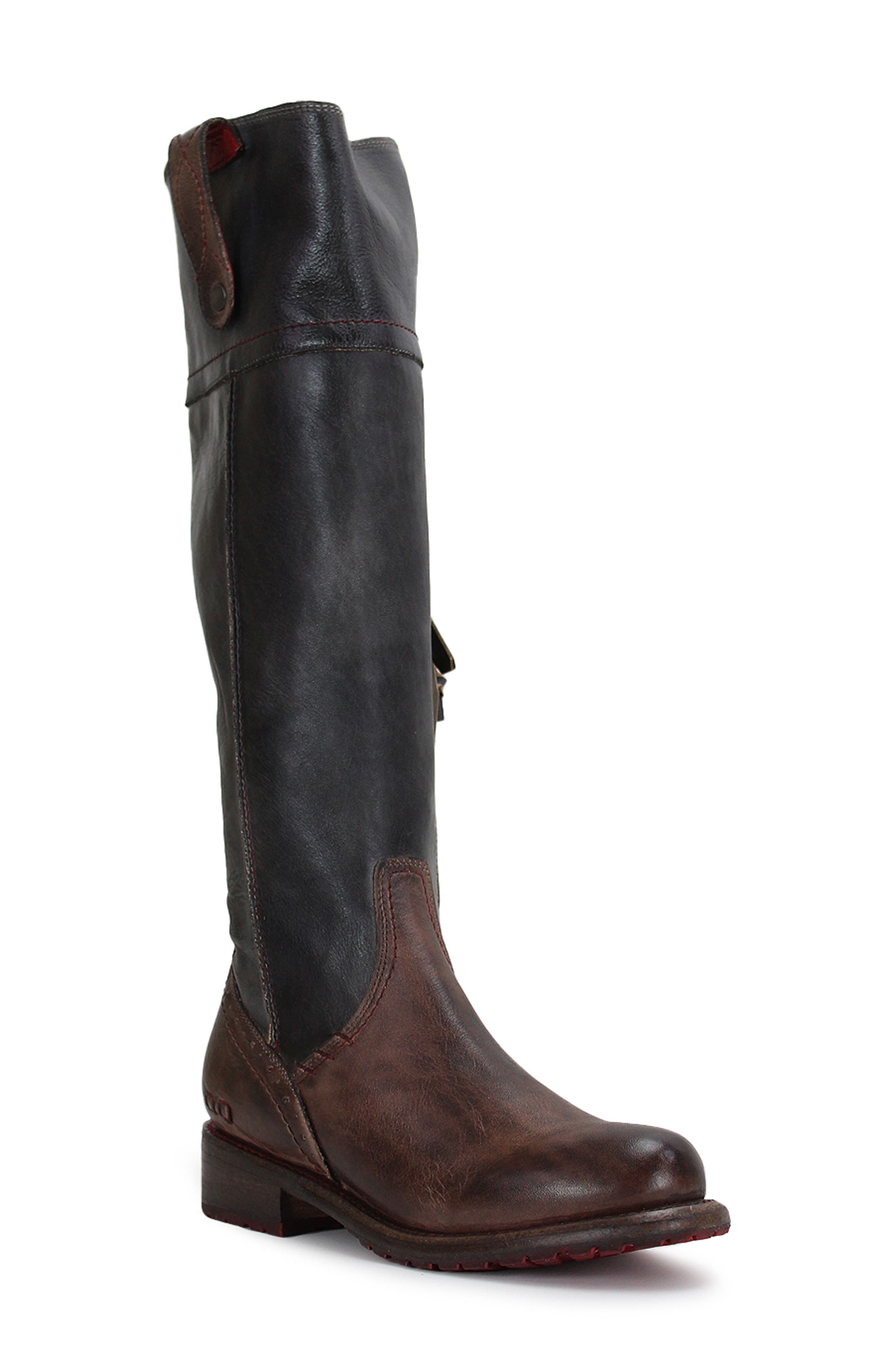 Jacqueline Knee High Boot, Main, color, TEAK RST BLACK RST