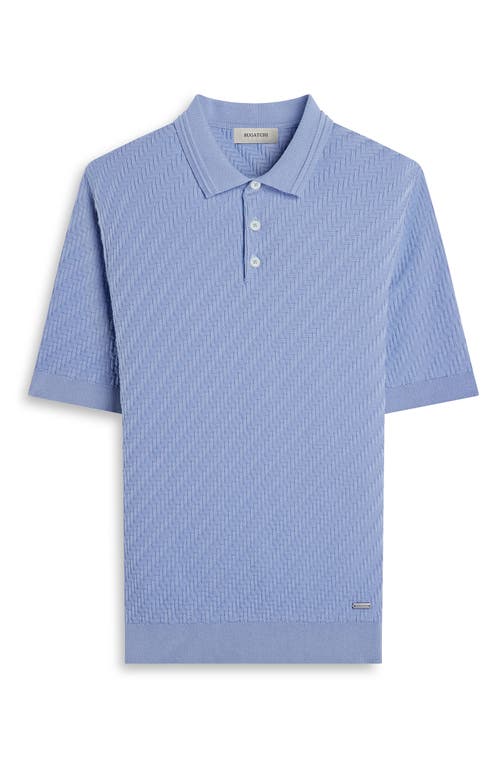 Bugatchi Basket Stitch Cotton Blend Polo Sweater