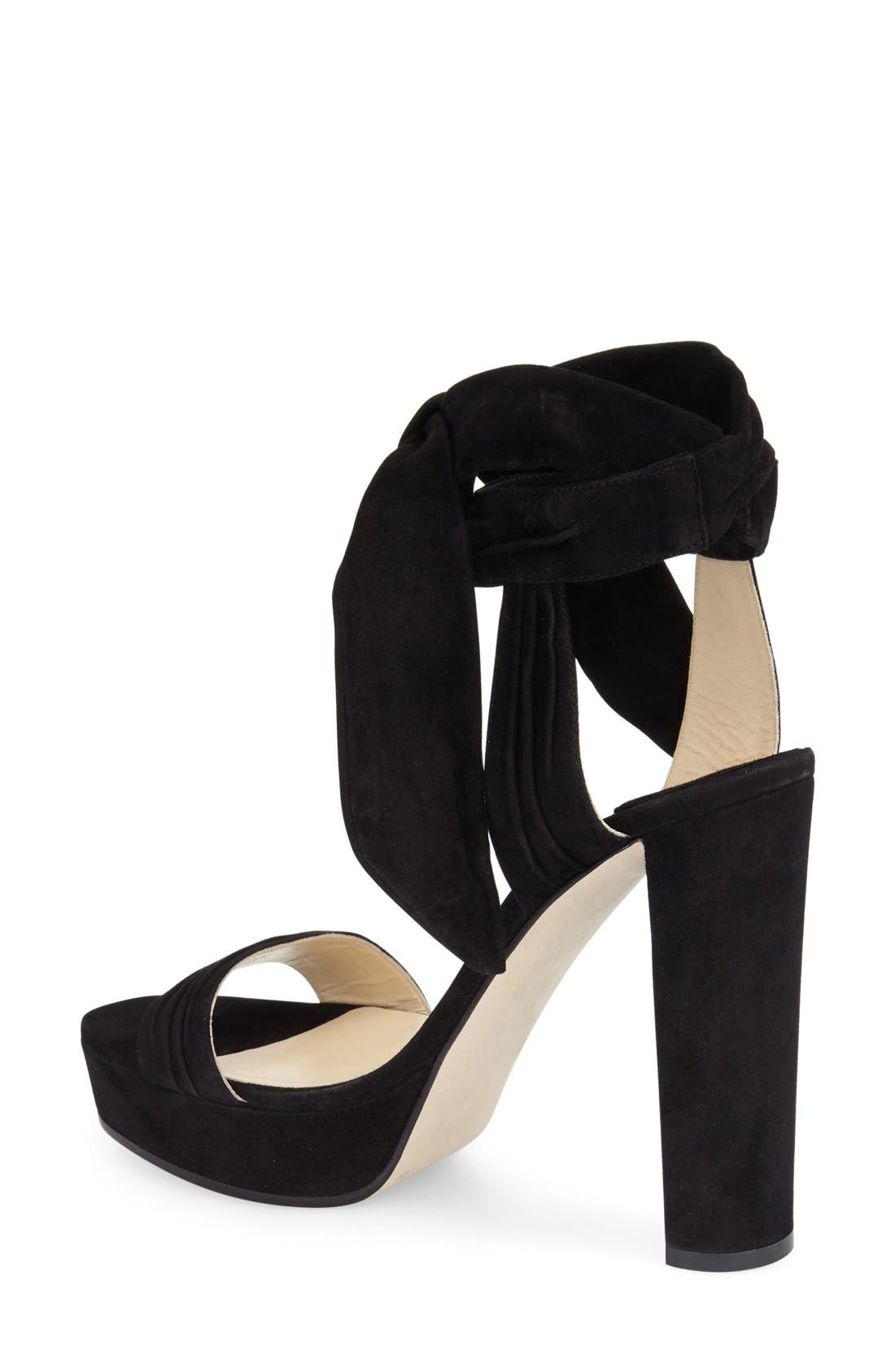 'Kaytrin' Wraparound Strap Sandal, Alternate, color, BLACK SUEDE