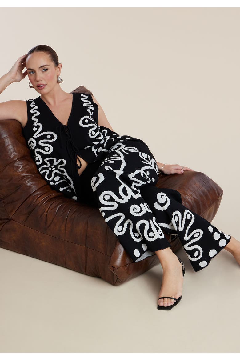 Intarsia Sweater Pant, Alternate, color, HOT HOUSE BLOOMS