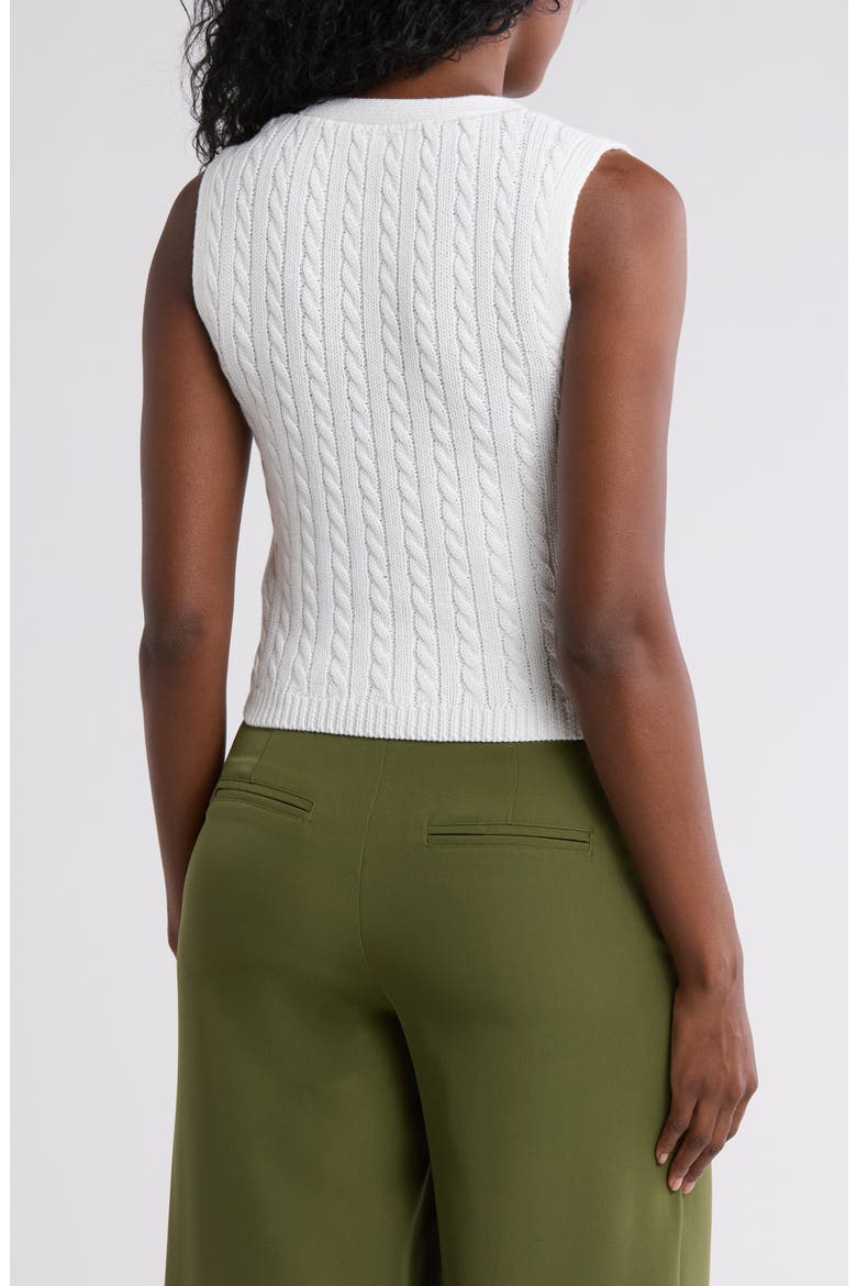 Brea Button Front Vest, Alternate, color, GARDENIA