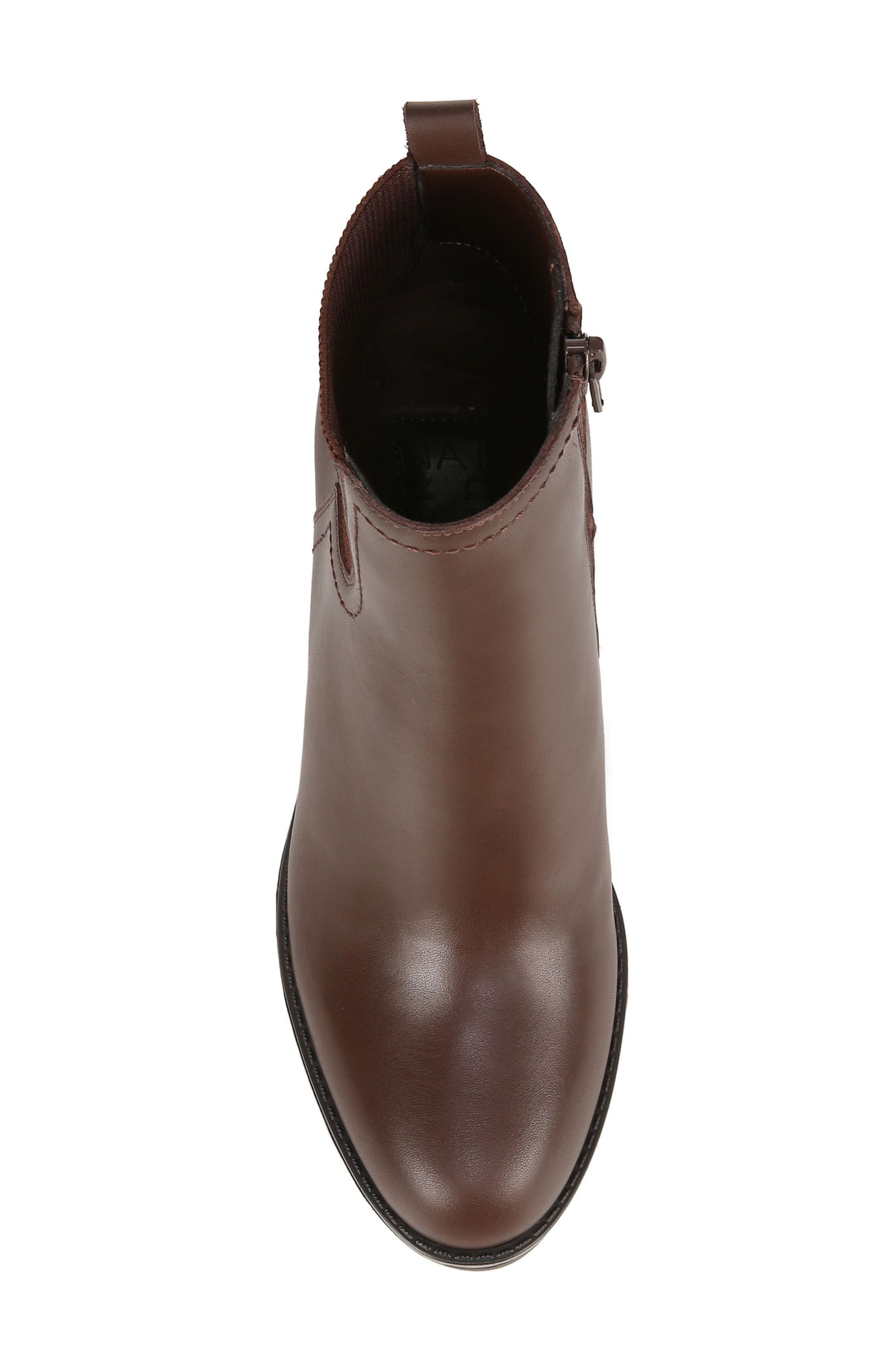 Naturalizer Verney Block Heel Waterproof Bootie, Alternate, color, Chocolate Leather Brown