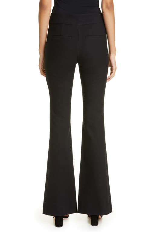 Derek Lam 10 Crosby Maeve Slit Hem Stretch Cotton Flare Trousers In Black