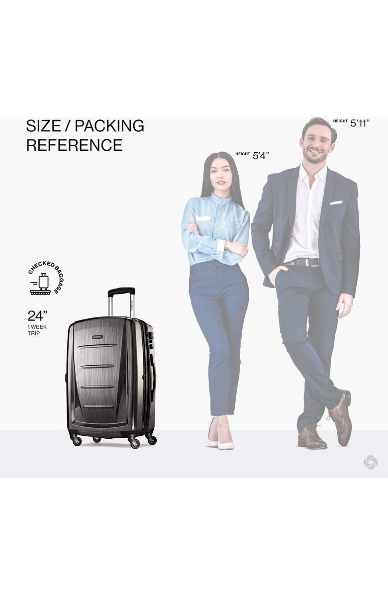 Samsonite Winfield 2 Checked-Medium 24-Inch Hardside Expandable Luggage with Spinner Wheels, Alternate, color, Charcoal