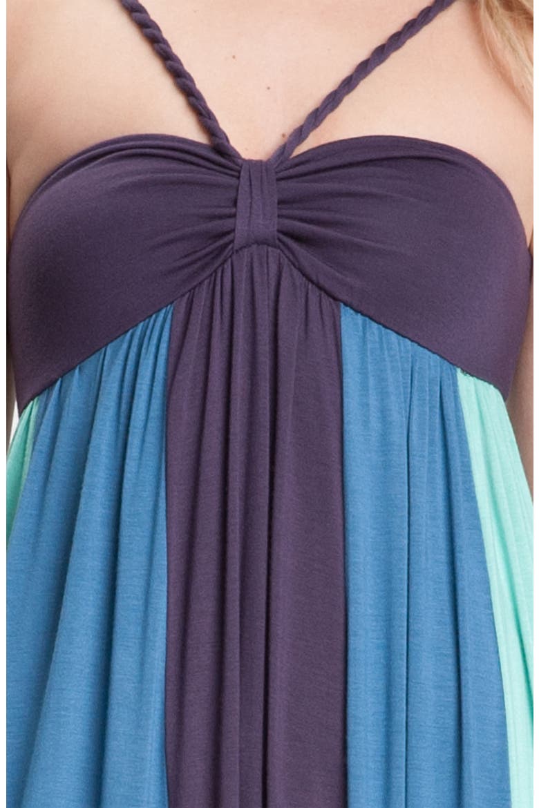 'Skylar' Colorblock Bandeau Maxi Dress, Alternate, color, EVERGLADE