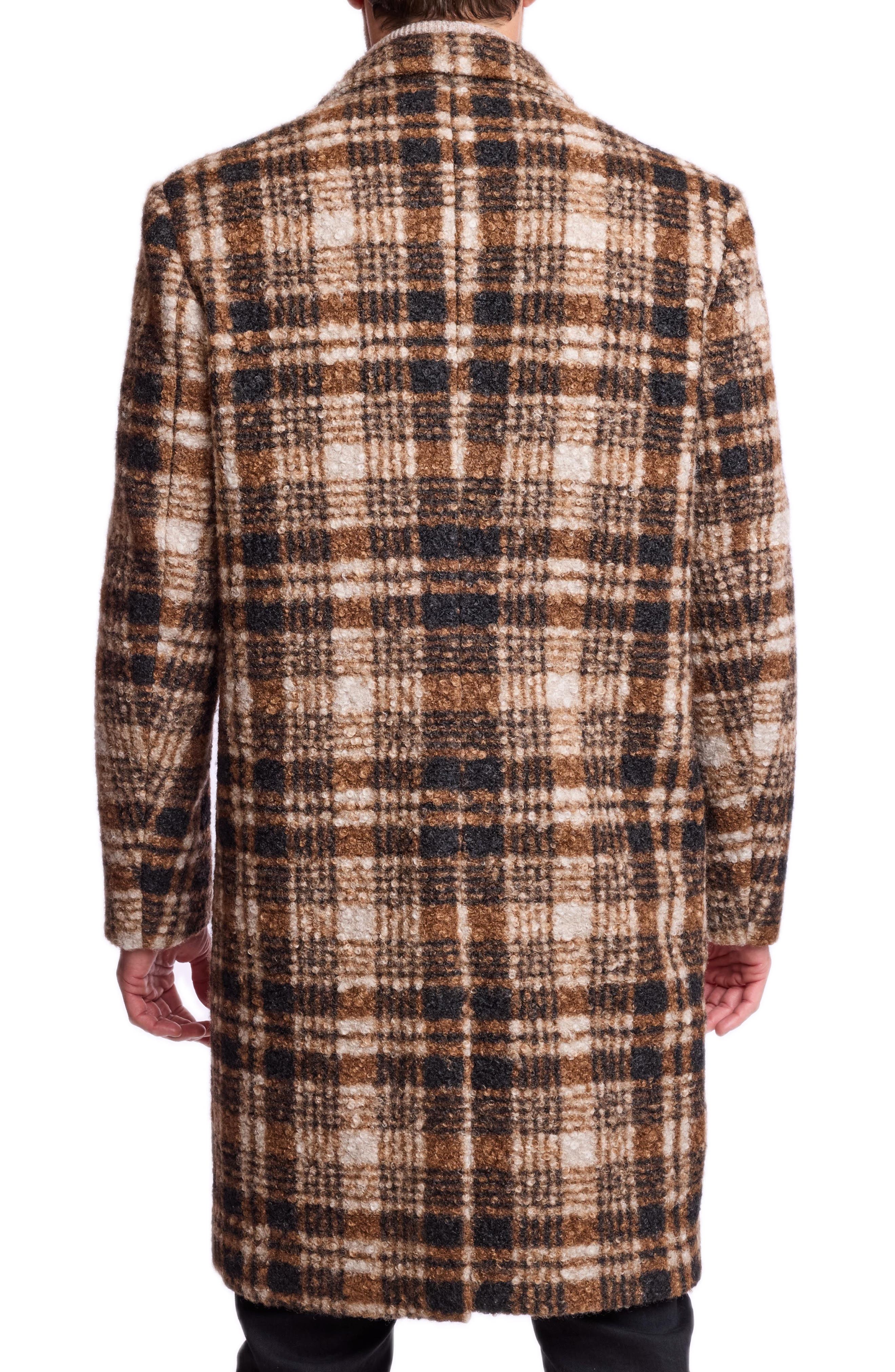 PAISLEY & GRAY Plaid Slash Pocket Overcoat (Men) | Nordstromrack