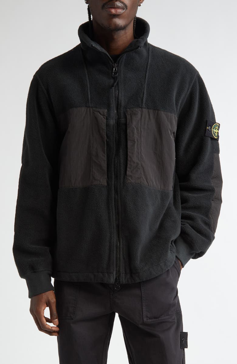 Stone Island Mixed Media Fleece Jacket, Main, color, 