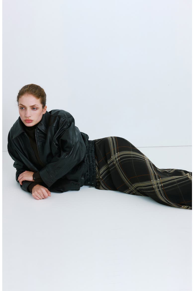 Check Maxi Skirt, Alternate, color, BLACK