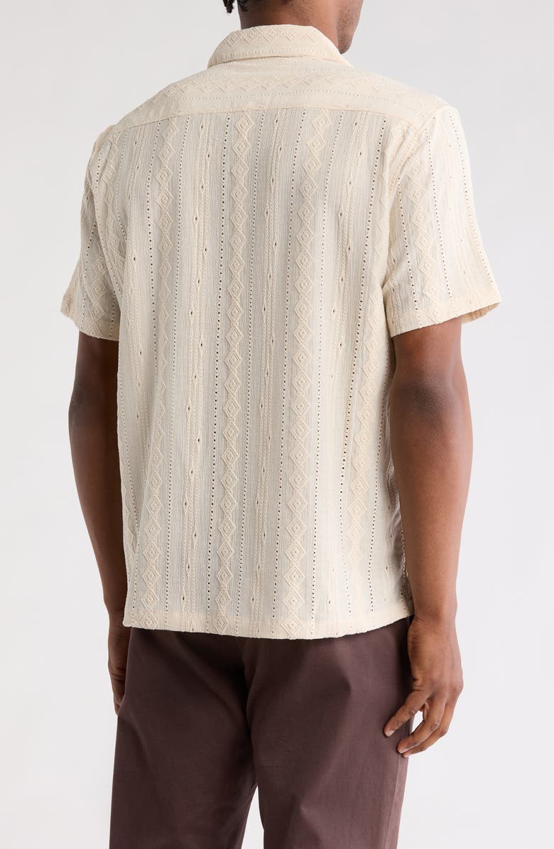 Civil Society Relaxed Fit Open Stitch Camp Shirt, Alternate, color, Beige