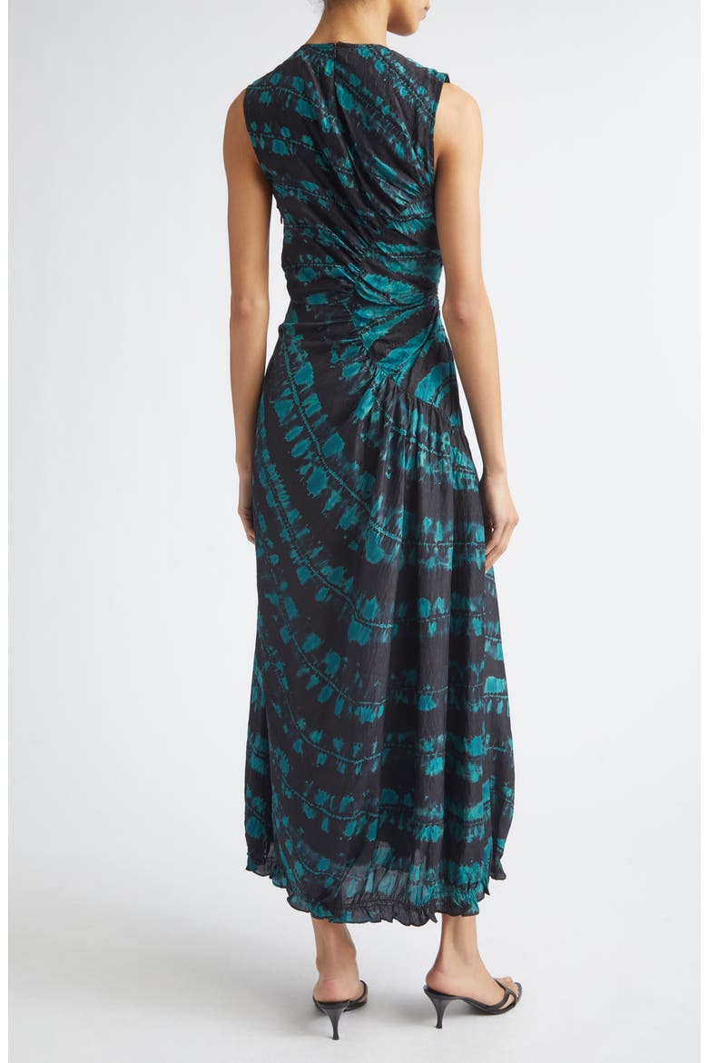 Veda Shibori Silk Dress, Alternate, color, MALACHITE