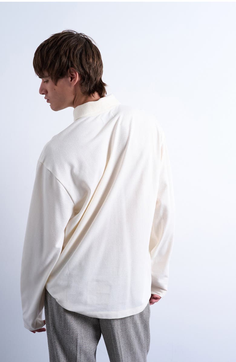 Topman Long Sleeve Polo, Alternate, color, Ecru