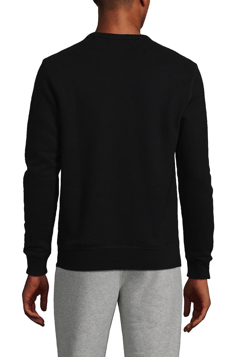 Lands' End Long Sleeve Serious Sweats Crewneck Sweatshirt, Alternate, color, Black