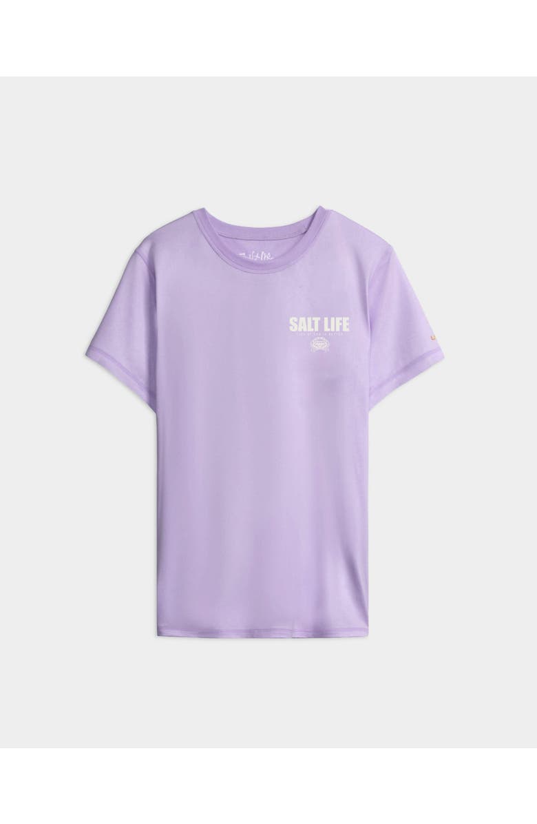 Salt Life Salt Badge Performance Short Sleeve Tee, Main, color, Pale Lavender Heather