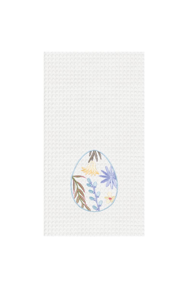 C&F Home Floral & Vine Easter Egg Kitchen and Bathroom Embroidered Waffle Hand Towel, Main, color, Blue