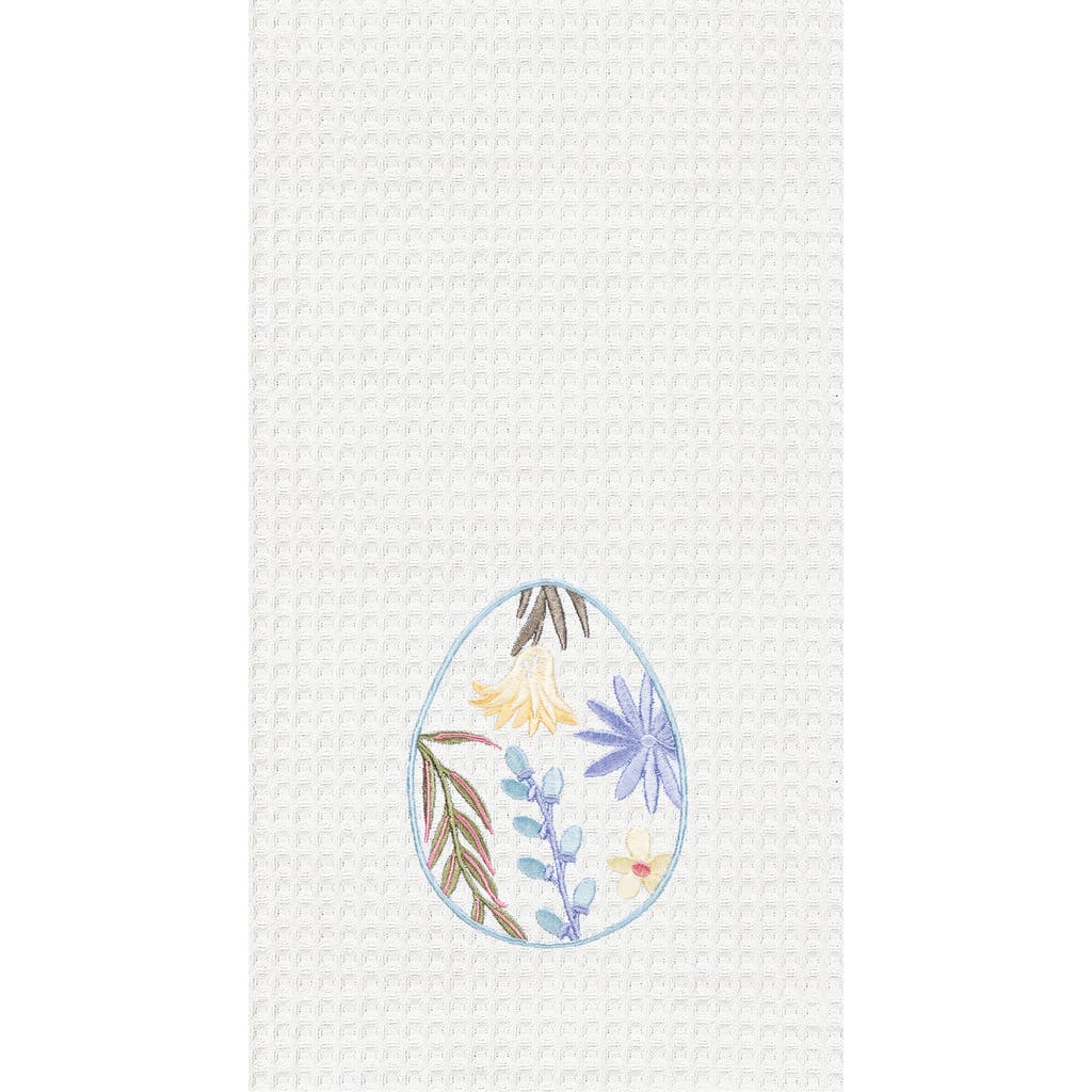C & F Home C&f Home Floral & Vine Easter Egg Kitchen And Bathroom Embroidered Waffle Hand Towel In Blue