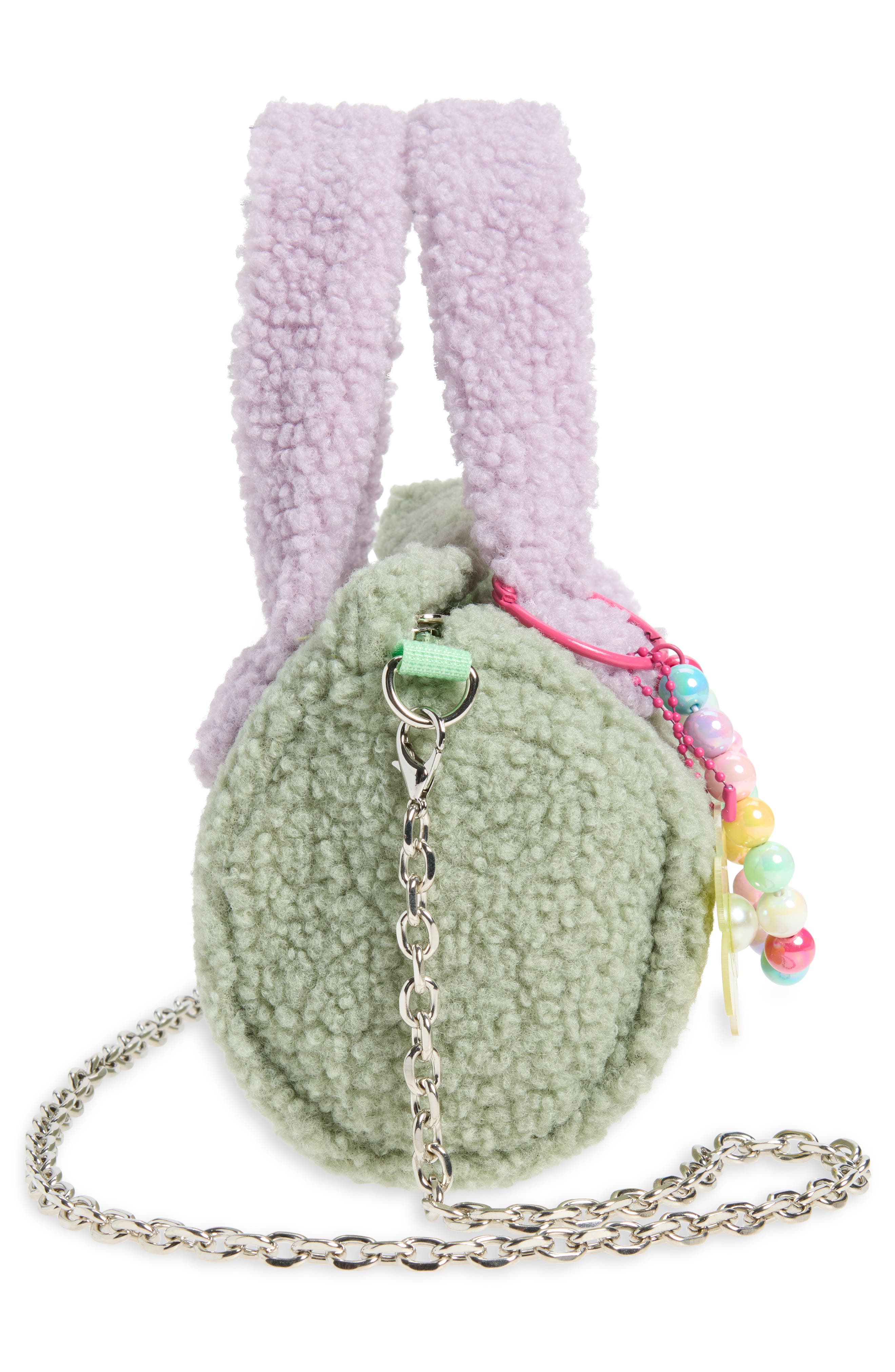 Kids' Colorblock Faux Shearling Bag, Alternate, color, PISTACHIO