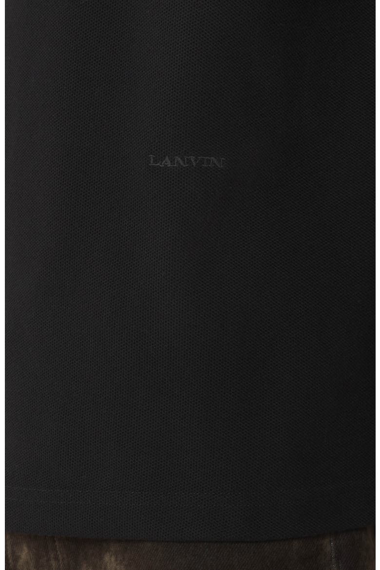 Polo Shirt In Pique Cotton, Alternate, color, Black