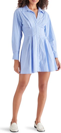Steve madden アリア ストライプ Aライン ドレス Steve Madden Aria Stripe Print Point Collar Corset Waist