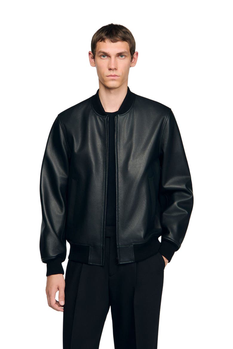 Leather jacket, Main, color, Black