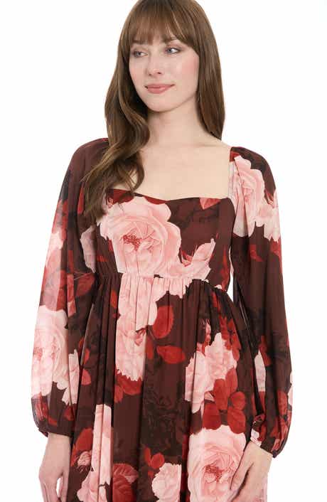 Bishop Sleeve Smocked Back Maxi Dress